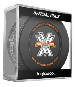Disco de juego oficial ECHL Kansas City Mavericks 15 aniversario 2023-2024 con cubo - Imagen 1 de 4