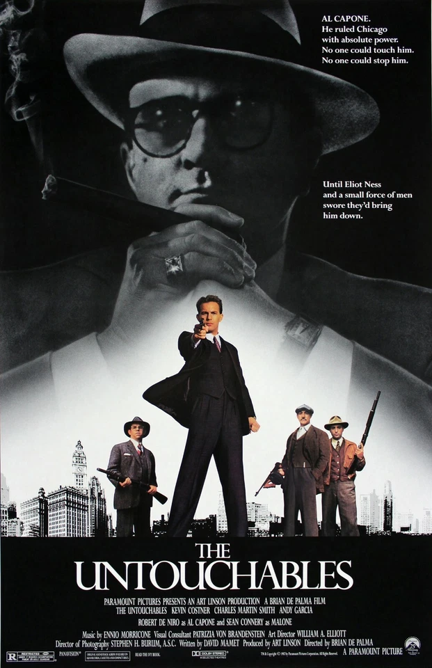 Póster de la película Los intocables: 11 x 17 pulgadas - Kevin Costner, Robert De Niro Foto 1 de 1