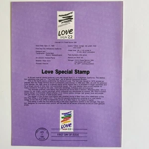 1985 Official US Postage/Souvenir Page/Love Special Stamp/#2143/Hollywood, CA ❤️ - Picture 1 of 1