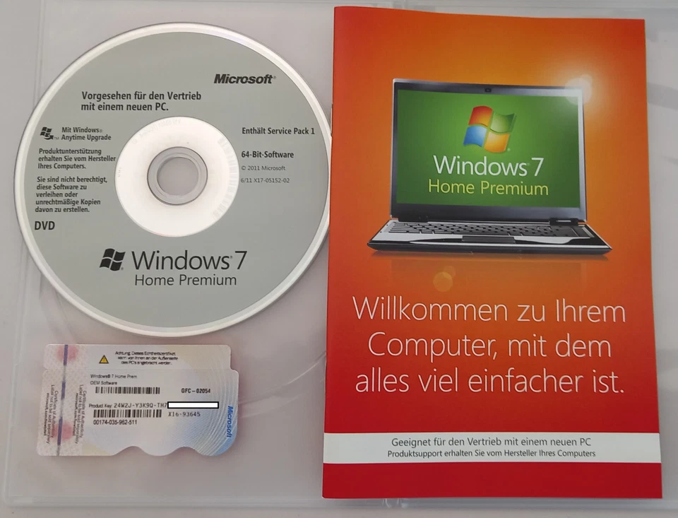 Microsoft Windows 7 Home Premium - 64-Bit - SP1 - Deutsch - GFC-02054 - Bild 1 von 1