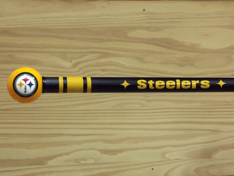Steelers walking cane featuring a Officially Licensed NFL Ball Handle Cover