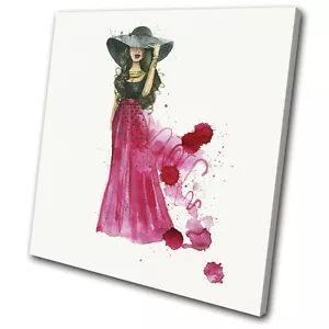 Acuarela Moda Ilustración ARTE DE PARED DE LIENZO ÚNICO Impresión de imágenes - Imagen 1 de 1