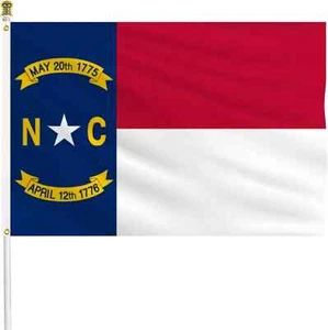 Bandera de Carolina del Norte 3x5 pies Casa Bandera del Estado de Estados Unidos Bandera de Carolina del Norte NYLON IMPRESO - Imagen 1 de 3