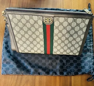 Balenciaga X Gucci Hackers Project Monogram Clutch Pouch Wristlet - W/ Dust Bag - Picture 1 of 4