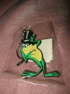Vintage Michigan Frog Looney Tunes Etched Rubber Keychain 1998 - Picture 1 of 5
