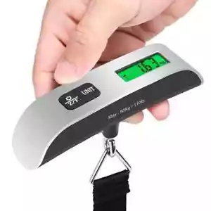 Bilancia Bagagli Portatile da Viaggio 110lb/50kg LCD Digitale Sospesa Peso Elettronico - Foto 1 di 20