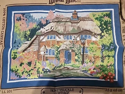 Lilliput Lane Needlepoint Canvas Honeysuckle Cottage by W.Briggs Co Cotton House - Image 1 of 4