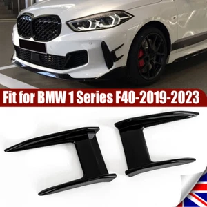 FOR BMW 1 SERIES F40 M135i 19+ M PERFORMANCE GLOSS BLACK CANARD AERO SIDE FLICK - Picture 1 of 16