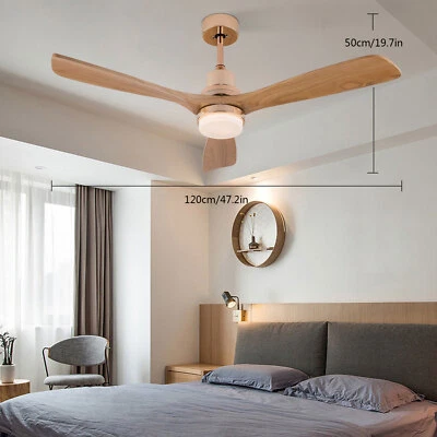 48" Outdoor Ceiling Fan Light With Remote Control  6 Speed Led Chandelier Lamp - Image 1 of 4