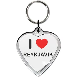 Reykjavik I Love Heart Shaped Key Ring (52mm x 36mm) - Picture 1 of 2