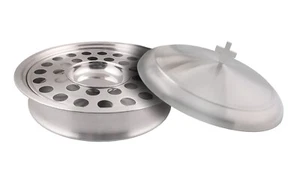 1 Communion Wine Tray with Center Bread Plate and Cover | SS- Satin Matte Finish - Picture 1 of 5