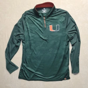 Fanatics Green Miami Hurricanes Camo 1/4 zip jacket - Picture 1 of 6