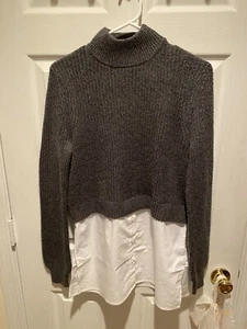 Damen Tops Halston Grau Pullover Weiß Lagenlook Oberteil Unter Gr. S Neu mit Etikett Viskose - Bild 1 von 6