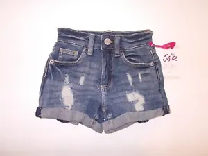 Justice Girls Size 7 Distressed Mini Mom Denim Shorts - Picture 1 of 3