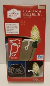 Holiday Time All Purpose Light Clips 100 Count White Holds All Lights (2 boxes) - Picture 1 of 4