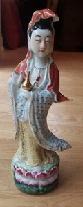 Antique Chinese Porcelain KWAN YIN Figurine Famille Rose 12" Marked - Picture 1 of 15