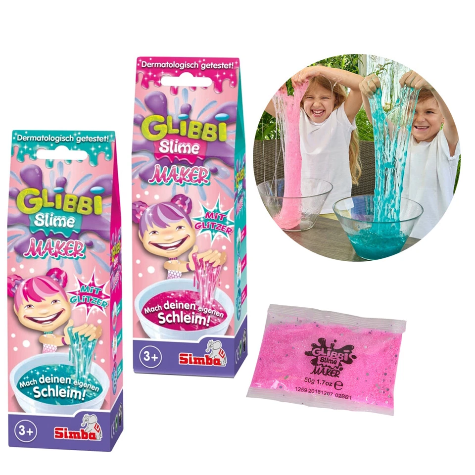 Simba Glibbi Glitter Slime Maker Polvere Fai da Te Crea la Tua Slime per Bambini 3 anni+
