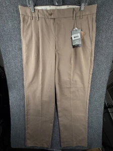 NWT Cutter & Buck Dress Pants Pleated Front Khaki Golf Beige Size 36x32 Adult - Picture 1 of 15