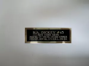 R. A. Dickey Mets 2012 Cy Young Baseball Card Plaque Nameplate 1" X 3" - Picture 1 of 12
