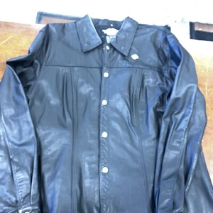 vintage Y2K leather HARLEY DAVIDSON trucker XL blackmotorcycle jacket - Picture 1 of 16