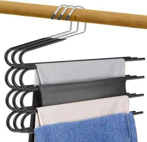 Multi Pants Hangers Space Saving- 4 Tier Space Saving Hangers- Metal Hangers for - Picture 1 of 6