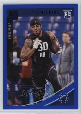 2018 Panini Donruss Rookie Press Proof Blue Jordan Wilkins #381 Rookie RC - Image 1 of 2