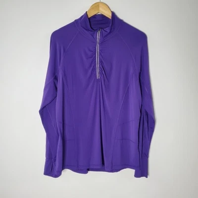 Top deportivo manga larga morado mandarina con agujeros para el pulgar talla XXL Foto 1 de 4