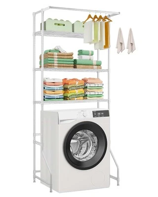 Estante de almacenamiento para lavadora y secadora de una fila 3 niveles blanco Foto 1 de 4