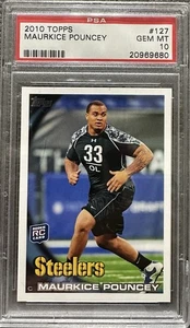 2010 TOPPS FOOTBALL ~ MAURKICE POUNCEY ~ #127 ~ PSA 10 ~ RC ROOKIE ~ STEELERS - Picture 1 of 2