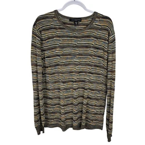 Jhane Barnes Mens Large Coogi style Bill Cosby Abstract Knit Sweater Green - Picture 1 of 8