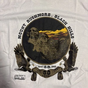 Camiseta Camisa Hanes Mount Rushmore Vintage Años 90 Juvenil L Grande Puntada Única - Imagen 1 de 5