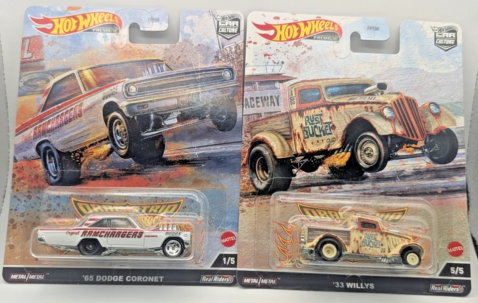 Hot Wheels Dragstrip Demons ’33 Willys + ’65 Coronet 2022 Premium 5/5 1/5 Difícil de encontrar Foto 1 de 4