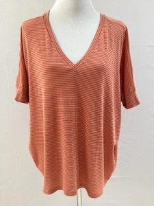 Top Pullover Anthropologie Dolan Talla Pequeña Talla Grande Naranja Rayas - Imagen 1 de 4