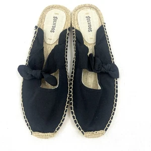 New Soludos Alma Espadrille Sandals Mules In Black Size 7.5 - Picture 1 of 4