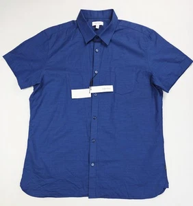 Camisa Calvin Klein Talla Grande Azul Marino Manga Corta Logo Etiqueta Para Hombres Algodón Bolsillo Nueva con Etiquetas - Imagen 1 de 12