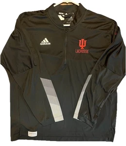 Adidas Primeblue Indiana Hoosiers IU Lacrosse Team Issued #32 1/4 Zip Pullover L - Picture 1 of 7