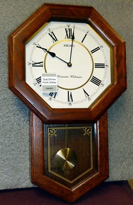 SEIKO SCHOOL HOUSE WALL CLOCK WITH DUAL CHIMES QXH110BLH - Image 1 of 4