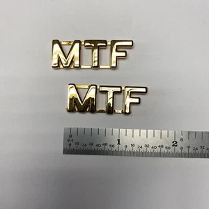 MTF - Gold Police Collar Brass - Thread & Rod Backing - NEW - Rank Insignia - Picture 1 of 3