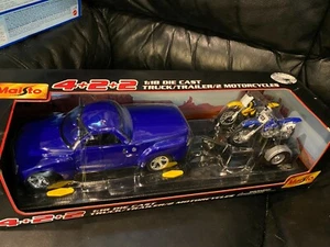 Chevy SSR with trailer and motorcycles Maisto 1:18 Diecast RARE find. NOS - Picture 1 of 10