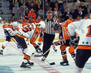 Mario Lemieux & Wayne Gretzky All-Stars Penguins Oilers 8x10 Vintage NHL Photo - Picture 1 of 1