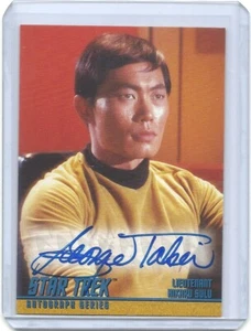 Star Trek TOS 1997 George Takei (Hikaru Sulu) autógrafo tarjeta automática #A4 - Imagen 1 de 2