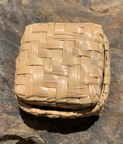 Miniature Wicker Basket. Good condition Cover