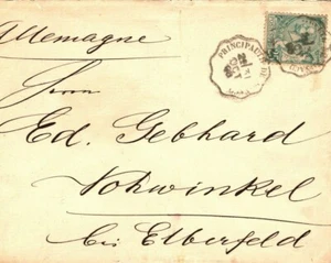 MONACO Cover*Convoyeur*Cancel GERMANY Vohwinkel Backdated 25c Cat $175 1896 H130 - Picture 1 of 9