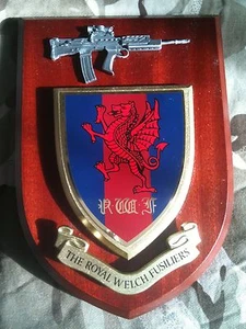 Royal Welch Fusiliers RWF Military Wall Plaque+ Pewter SA80 - Picture 1 of 1