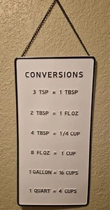 Kitchen Farmhouse Large Hanging Measurement Metal Conversions Sign - Picture 1 of 2