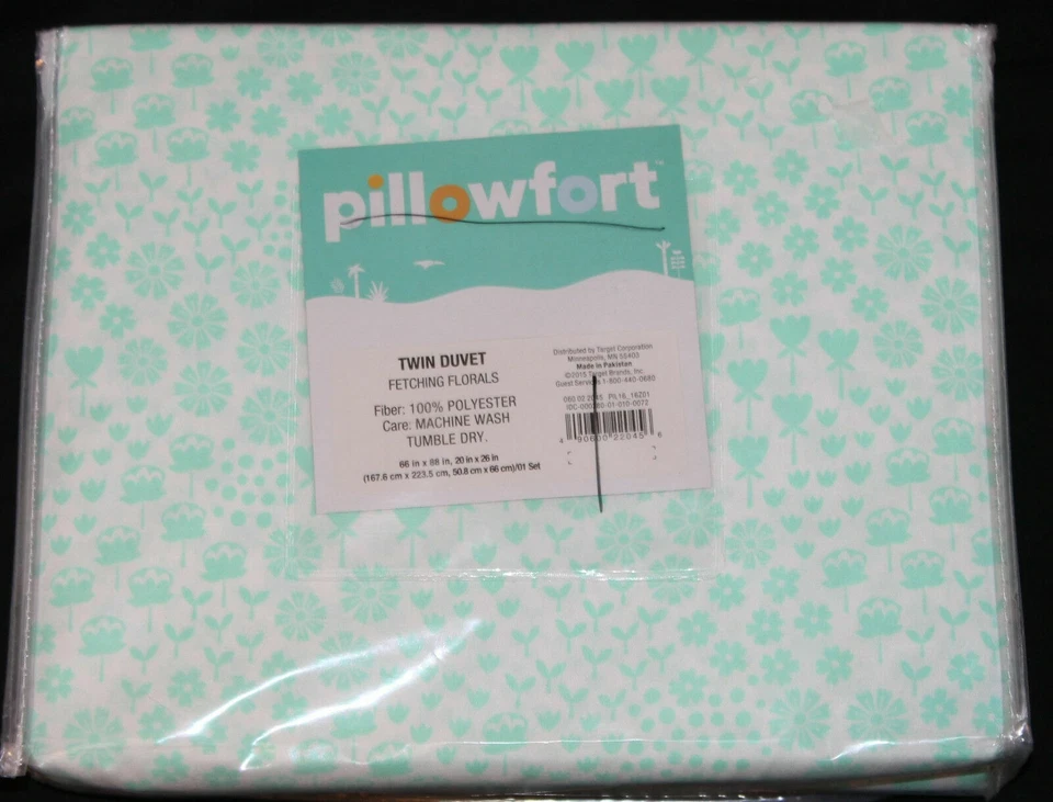 Juego de edredón floral Pillowfort Fetching ropa de cama para niñas verde blanco doble o F/Q nuevo Foto 1 de 1