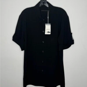Helmut Lang Roll Up Logo Vacation Shirt Black Men’s Medium - Picture 1 of 6