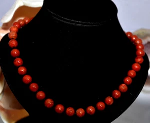 Neu Schaumkoralle Edelstein ca. 10mm Halskette Kette ca.48-52cm - Bild 1 von 3
