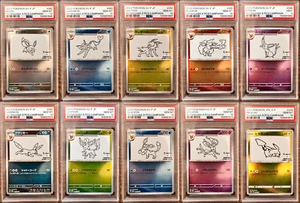 PSA 10 & 9 Yu Nagaba Eevee's & Pikachu Promo Complete Sequential set Pokemon - Picture 1 of 21