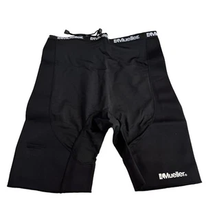 Mueller compression shorts Mens XXL athletic solid black drawstring waist - Picture 1 of 8